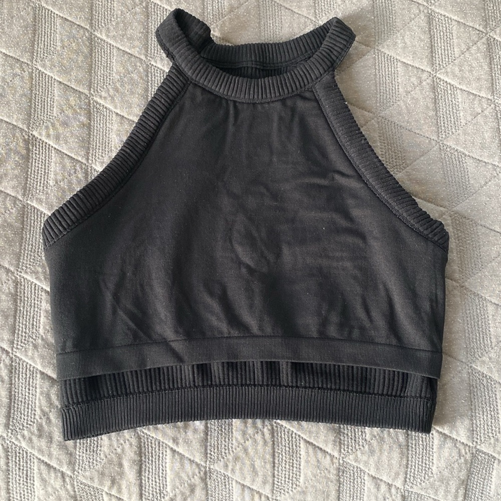Aerie Black Ribbed Tank Top - Picture 2 of 5